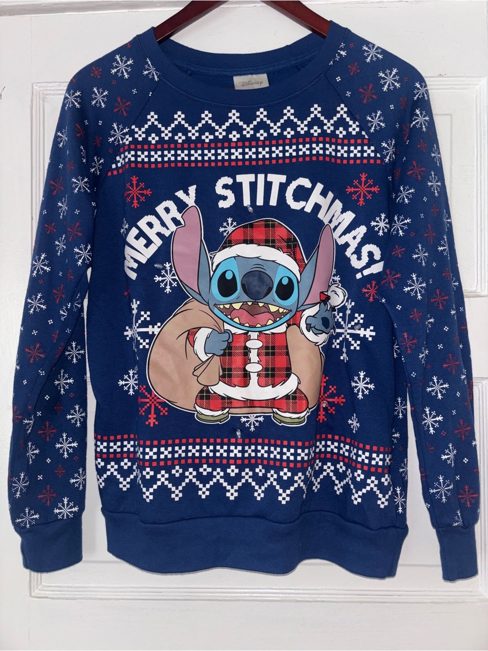Disney Stitch Christmas Light-up Crewneck Sweater
